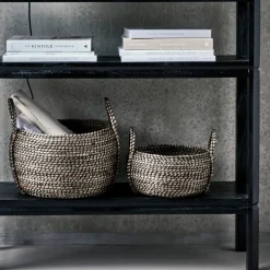 Aufbewahrungskorb, HDDistra, Schwarz / Natürlich