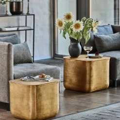 Couchtisch, HDCajas with storage, Gold