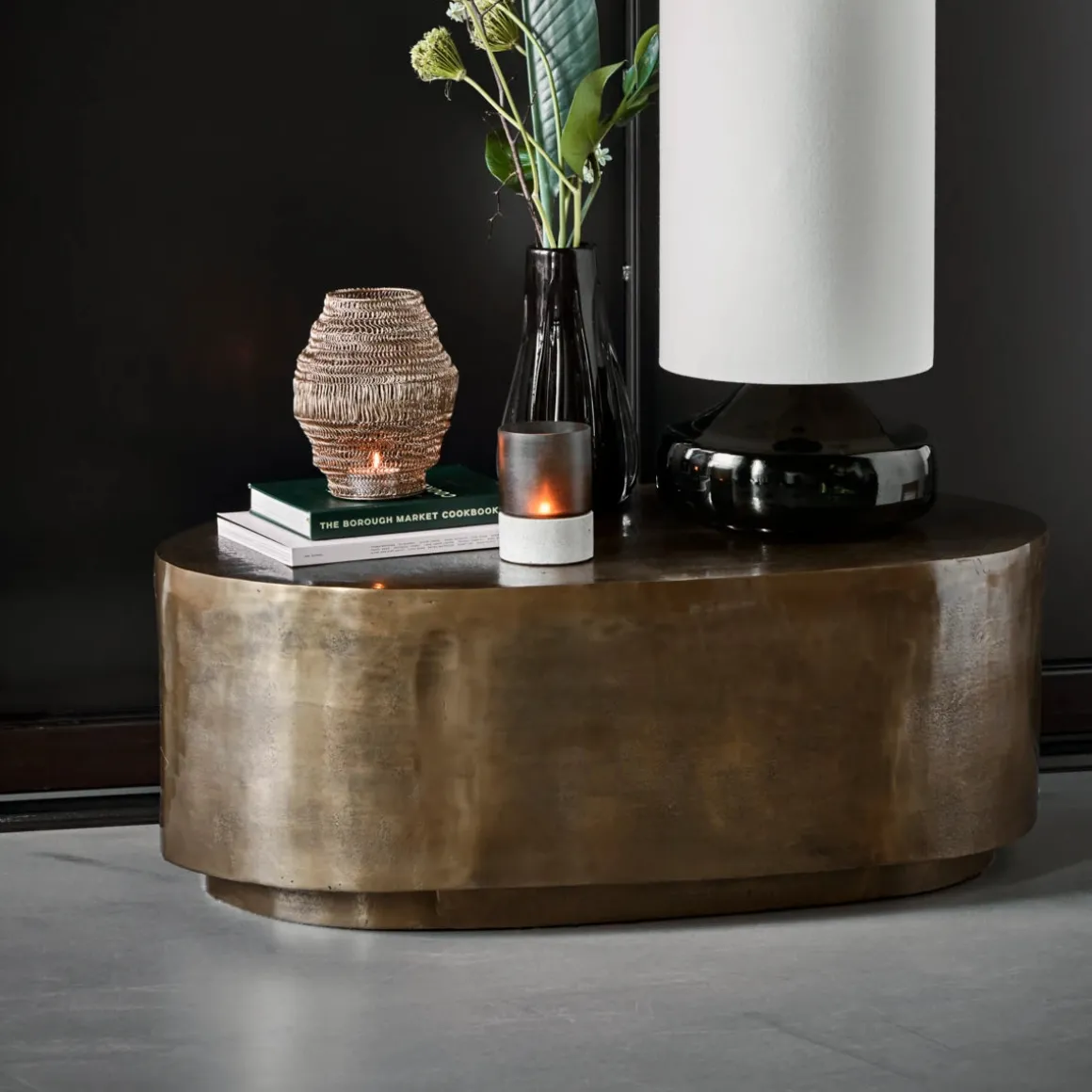 Couchtisch, HDRota, Antikes Messing-Finish