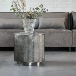 Couchtisch, Rota, Gebürstetes Silber