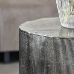 Couchtisch, Rota, Gebürstetes Silber