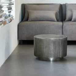 Couchtisch, Rota, Gebürstetes Silber