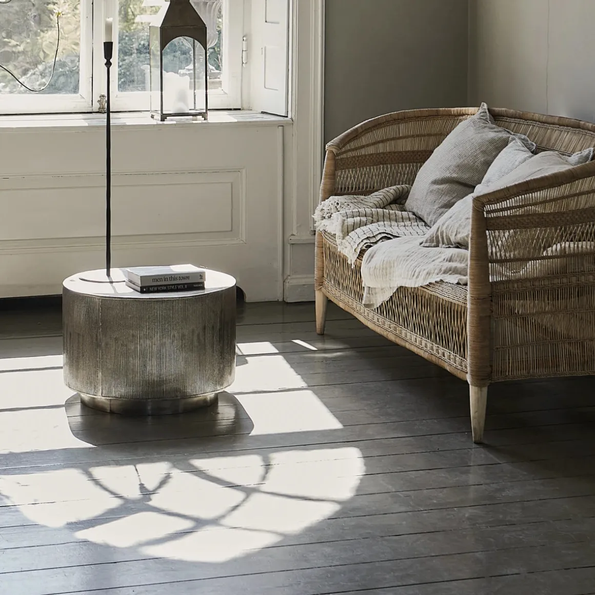 Couchtisch, Rota, Gebürstetes Silber