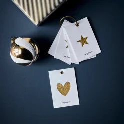 Geschenkanhänger, HDGlitr, Weiß;Gold