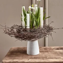 Kerzenhalter, Marmor, Grau