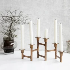 Kerzenständer mit 6 Armen, Move, Messing