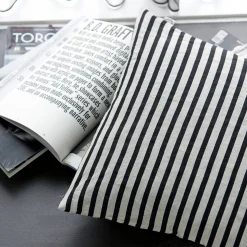 Kissenbezug, Stripe, Schwarz/Grau