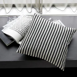 Kissenbezug, Stripe, Schwarz/Grau