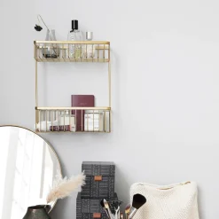 Korb, Bath, Double, Messing gebürstet