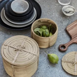 Korb mit Deckel, HDRound, Natur