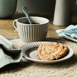 Kuchenteller, HDPleat, Grau/braun