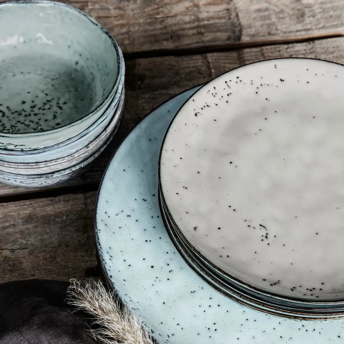 Kuchenteller, Rustic, Grau/Blau