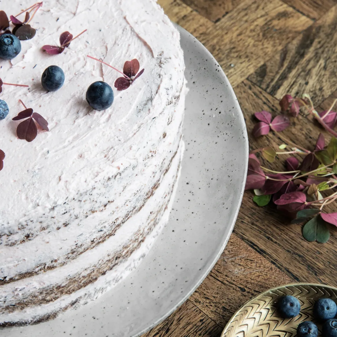 Kuchenteller, Rustic, Grau/Blau