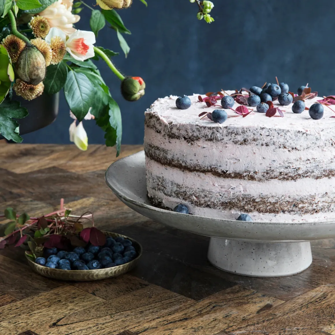 Kuchenteller, Rustic, Grau/Blau