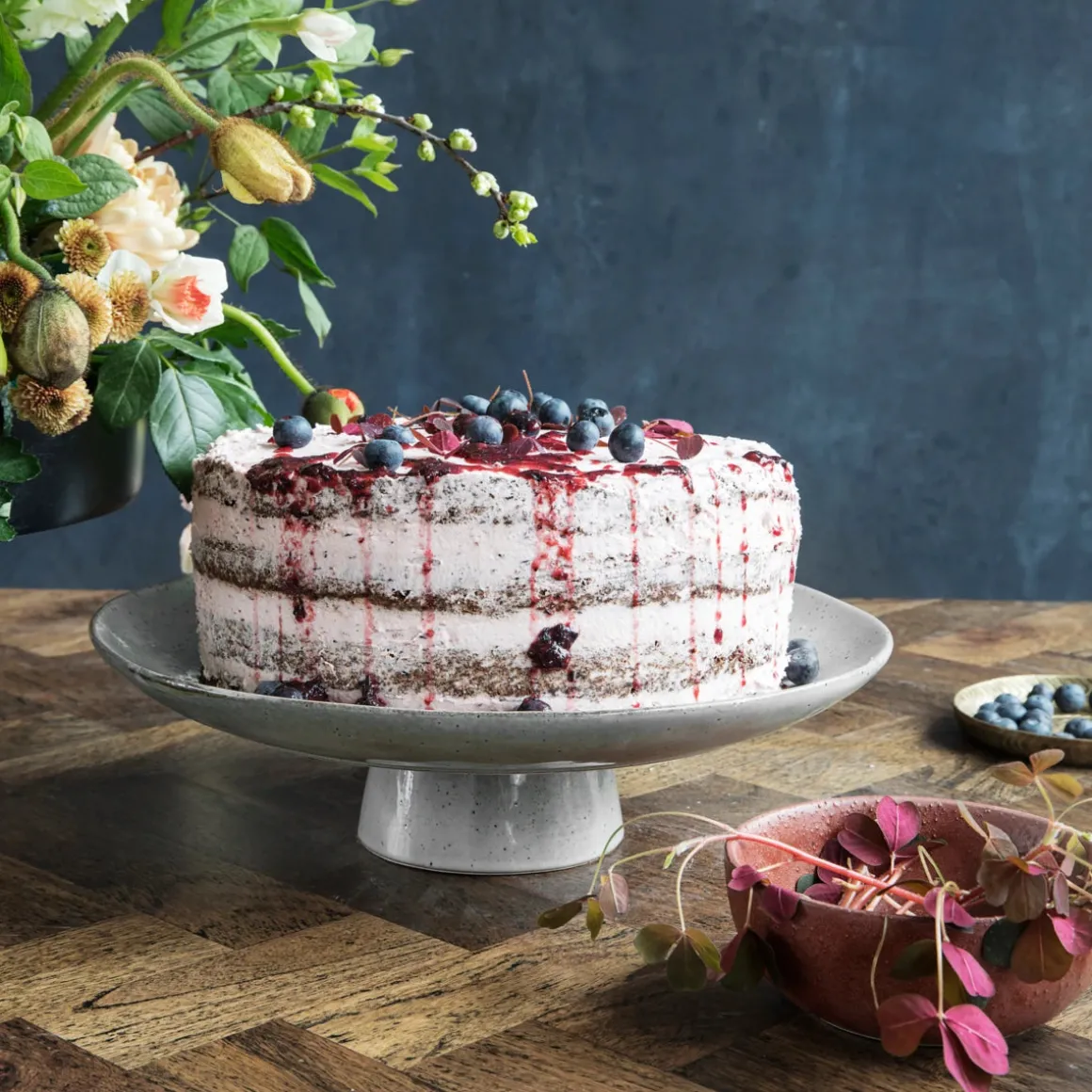 Kuchenteller, Rustic, Grau/Blau