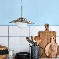 Lampe, HDCoin, Gebürstetes Silber-Finish;Mattweiß