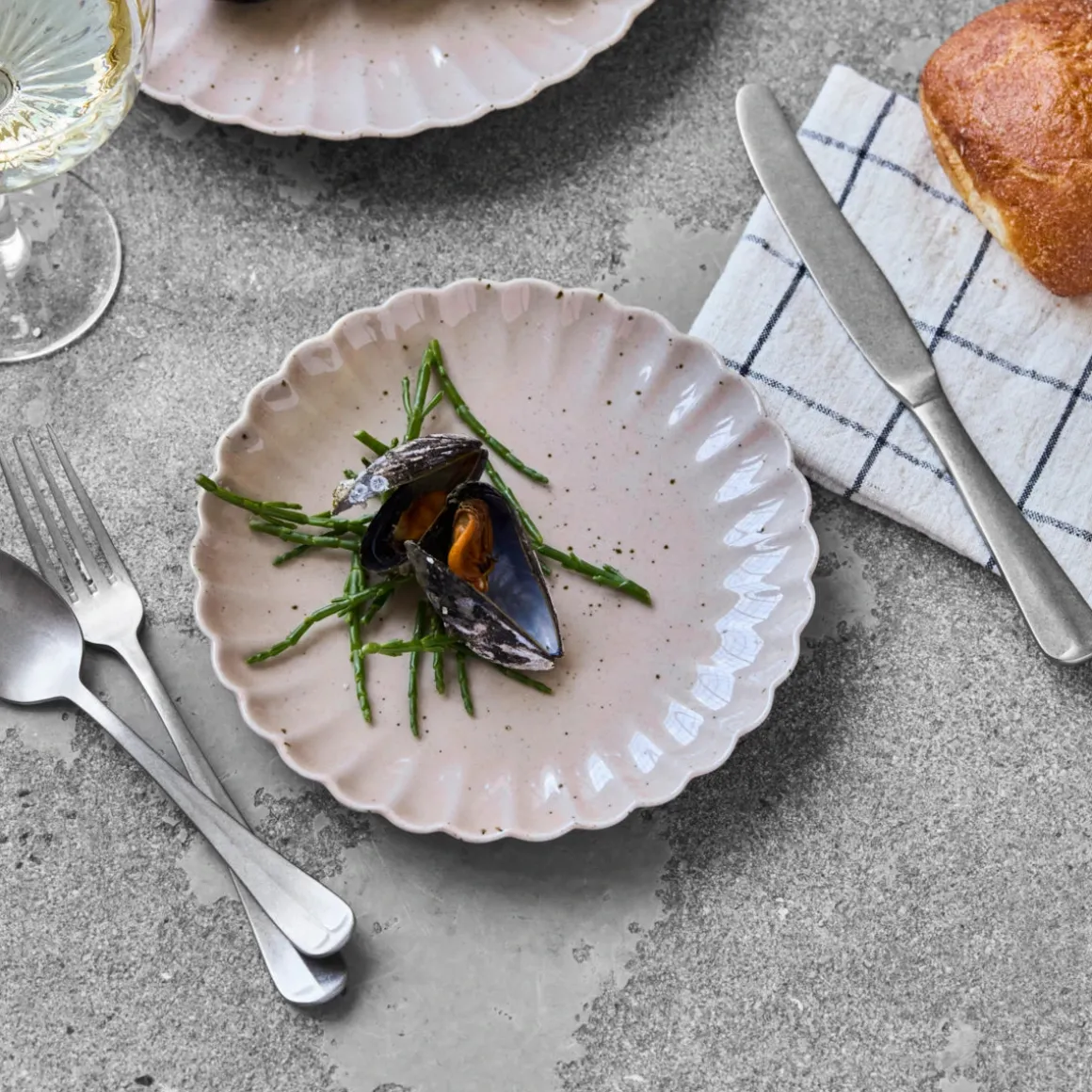 Mittags-/Kuchenteller, HDScallop, Rose