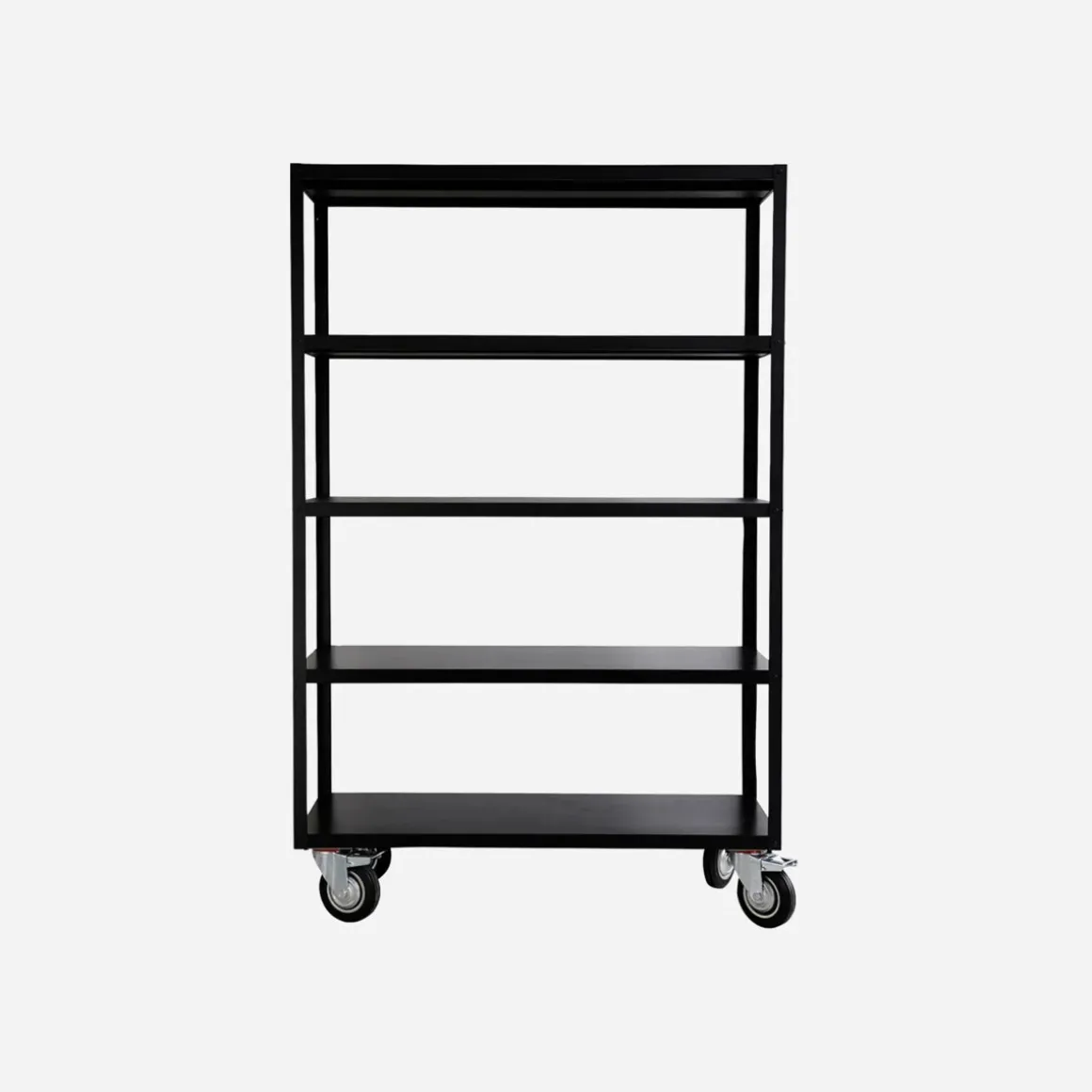 Regal mit 4 Rollen, Trolley, Mattschwarz