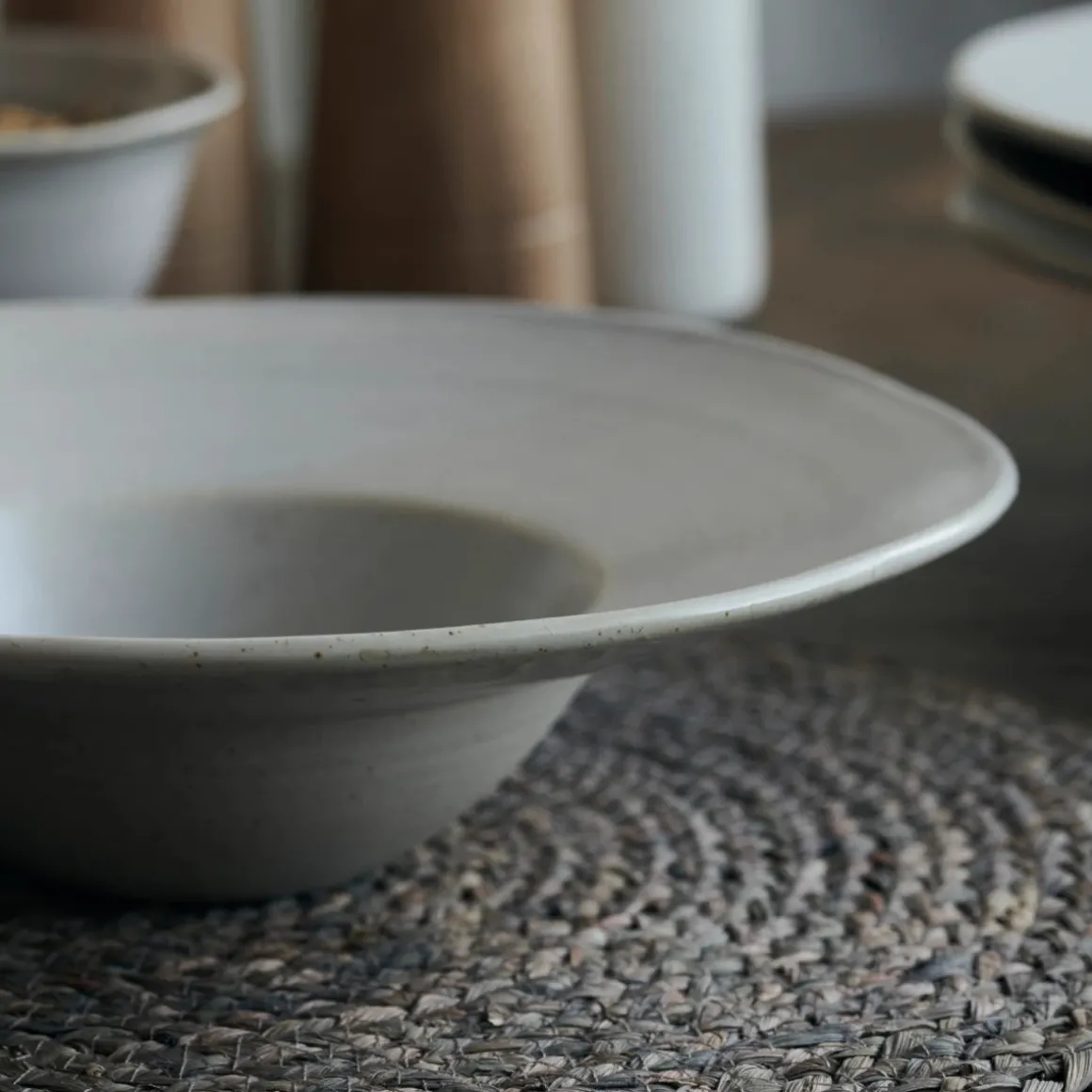 Schüssel / Pastateller, Pion, Grau/ weiß