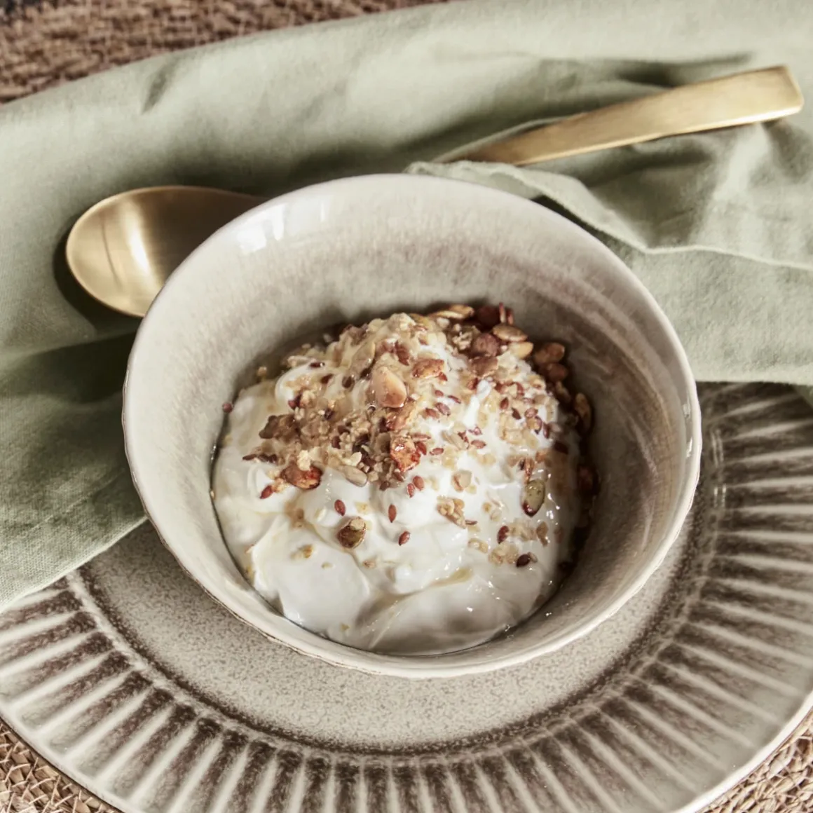 Schüssel, HDPleat, Grau/braun