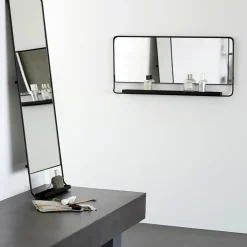 Spiegel mit Ablage, Chic, Schwarz