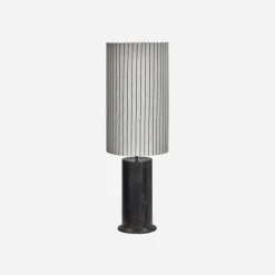 Stehlampe, HDRafi base with HDShade, Antique brown base / Off-white w. black stripes shade