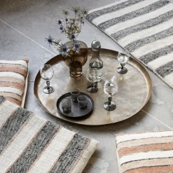 Tablett, Jhansi, Antikes Messing-Finish