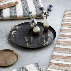 Tablett, Jhansi, Antikes Messing-Finish