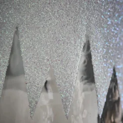 Teelichthalter, HDGlitt, Klar;Weiß;Glitzer