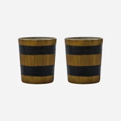 Teelichthalter, HDStripe, Braun;Schwarz