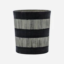 Teelichthalter, HDStripe, Schwarz;Off-White