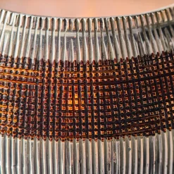 Teelichthalter, HDStripe, Silber-Finish;Braun