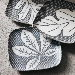 Teller, HDEiche, Grau/Blau