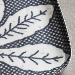 Teller, HDKastanie, Grau/Blau