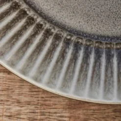 Teller, HDPleat, Grau/braun