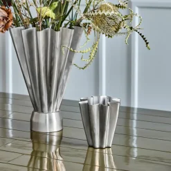 Vase, HDFlood, Gebürstetes Silber-Finish