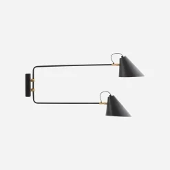 Wandleuchte, Club Double, Schwarz