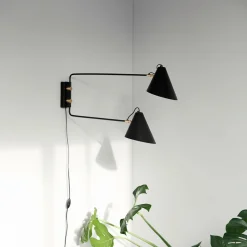 Wandleuchte, Club Double, Schwarz