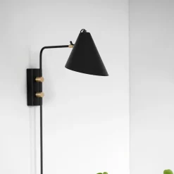 Wandleuchte, Club, Schwarz