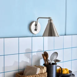 Wandleuchte, HDGame, Gebürstetes Silber-Finish