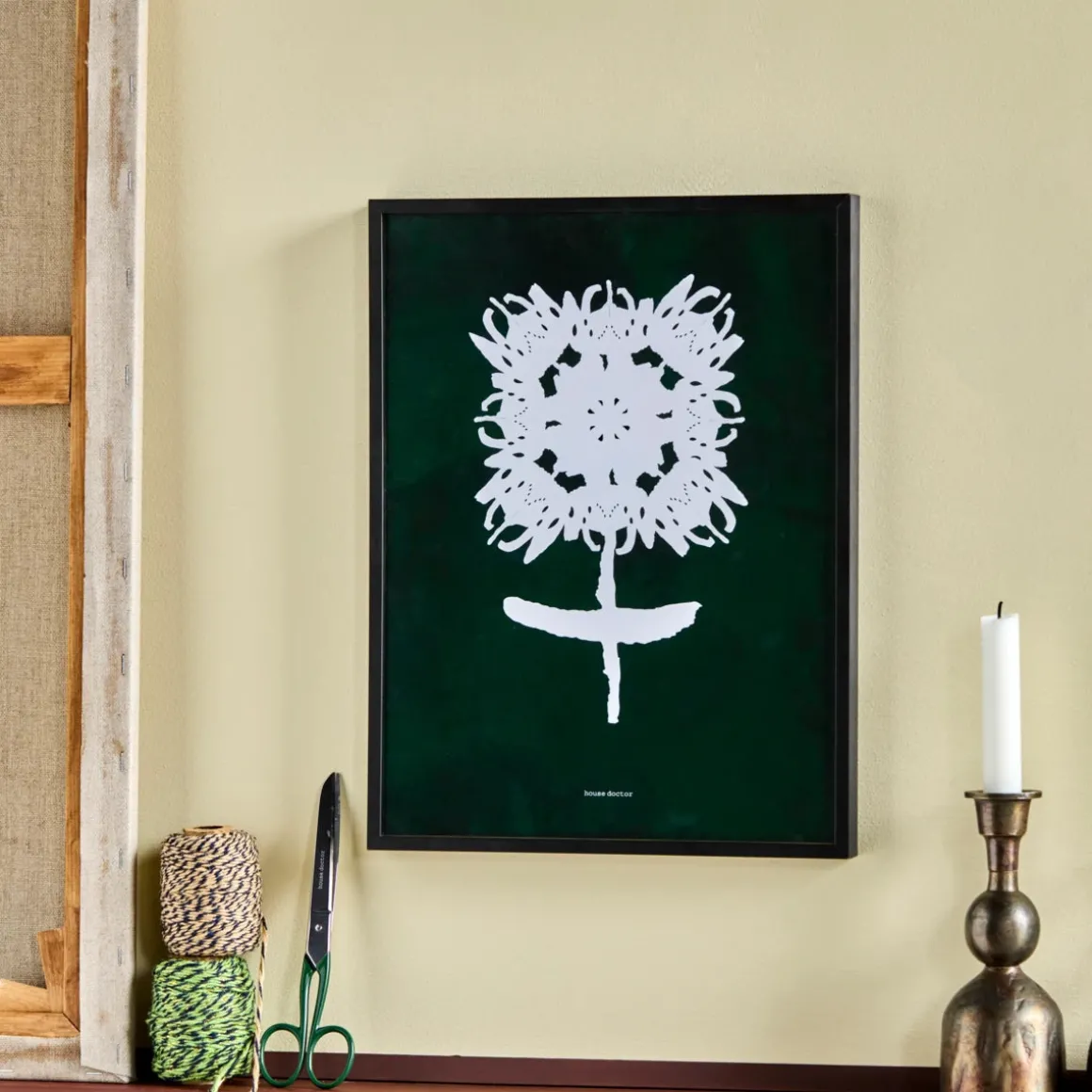 Wandobjekt, HDTale, Dunkelgrün;Weiß