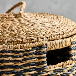 Wäschekörbe, HDCesto, Natur;Schwarz